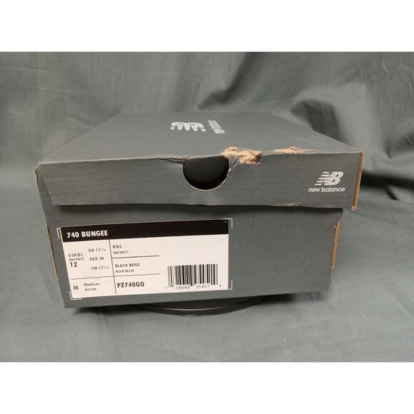 New Balance Boys 740 Bungee Sneakers PZ740GO Black Beige Size 12 NEW in BOX! - Picture 12 of 14